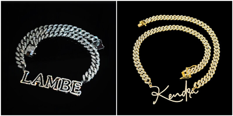 wholesale personalised diamond custom name chain jewelry manufacturers custom diamond block name necklace bulk suppliers 